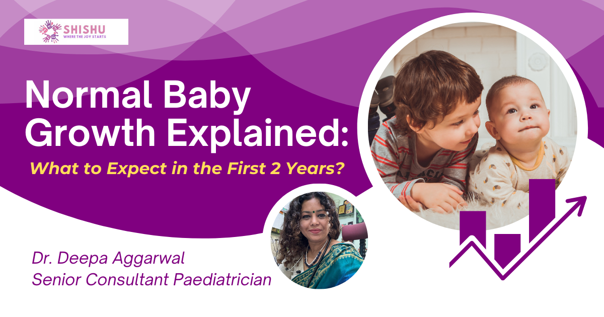 Pediatrician explains baby growth milestones from birth to 2 years with chart visuals and child development support.