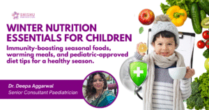 “Winter diet for kids with fruits, vegetables, nuts, and warming foods for immunity.”